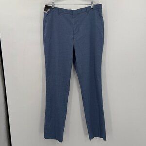 J Ferrar Mens Slim Flat Front Pants Med Blue Texture 34X32 NWT